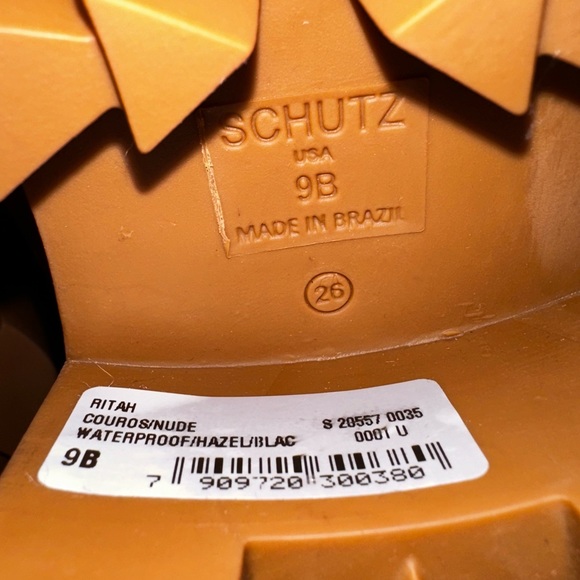 NEW DESIGNER Schutz Ritah Leather Lace up Faux Fur Lug Sole Boots - Picture 9 of 10